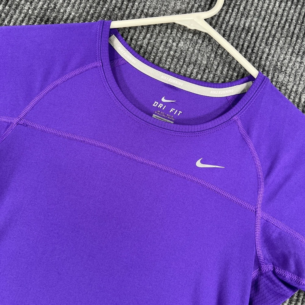 Nike Shirt Womens Small Purple Short Sleeve Running Dri Fit Active Workout